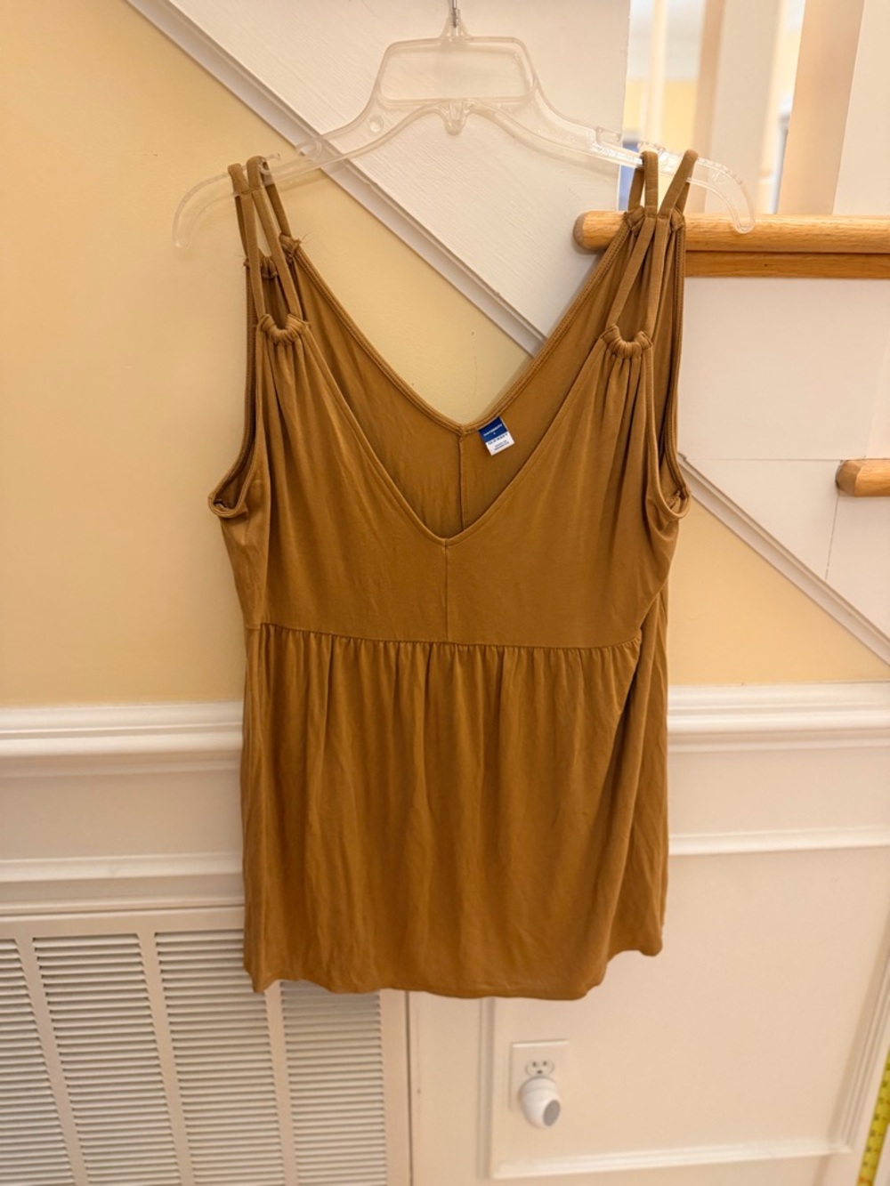 Ladies Sz. Large "Old Navy" Maternity Double-Strap V-Neck Camisole Mustard Brown